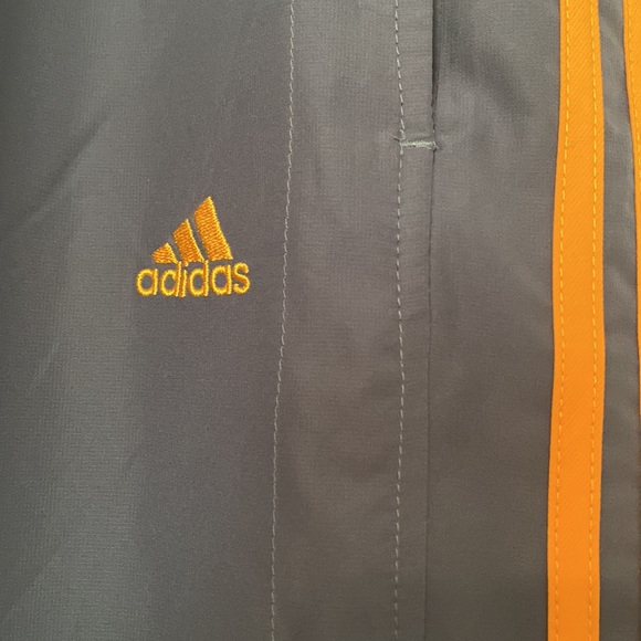 Mens Adidas Track pants. Size XL. Gray pants, orange stripes. - Picture 2 of 6